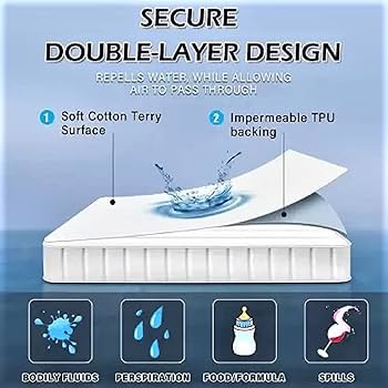 Waterproof Double bed Mattress Cover Material Cotton Color Random 6 by 6.5 Feet